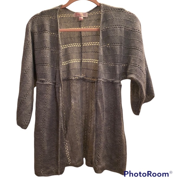 NEW LIGHTWEIGHT OPEN KNIT SHORT SLEEVE CARDIGAN SWEATER ⭐️⭐️⭐️⭐️⭐️ - Picture 4 of 10